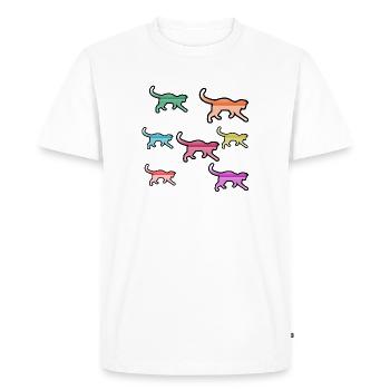 félin - T-shirt Premium bio Homme - blanc - Devant - Nico (187cm)