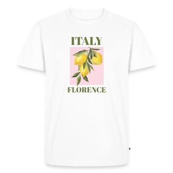 Italy Florence Vacation Beach Lemons Travel - Men's Premium Organic T-Shirt - white - Front - Nico (187cm)