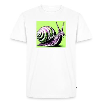 Escargot - T-shirt Premium bio Homme - blanc - Devant - Nico (187cm)