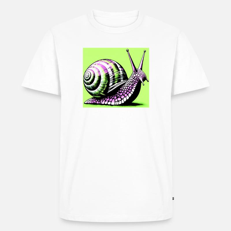 Schnecke - Männer Premium Bio T-Shirt - Weiß
