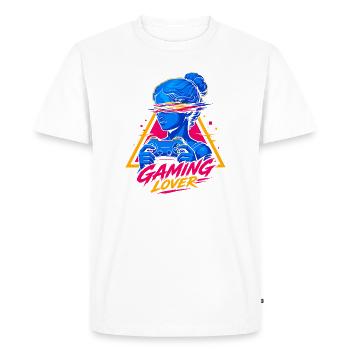 Gaming Lover Girl Retro - Men's Premium Organic T-Shirt - white - Front - Nico (187cm)