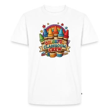 Colorful Classroom Crew - Men's Premium Organic T-Shirt - white - Front - Nico (187cm)