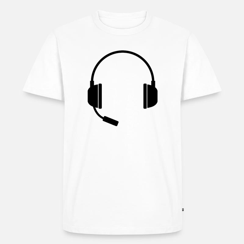 Headset mit Mikrofon - Männer Premium Bio T-Shirt - Weiß