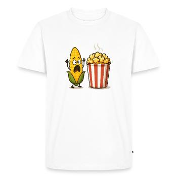 Popcorn choqué au maïs - T-shirt Premium bio Homme - blanc - Devant - Nico (187cm)