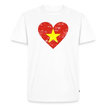 Cœur du Vietnam utilisé - T-shirt Premium bio Homme - blanc - Devant - Nico (187cm)