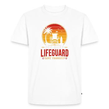 Off Duty Lifeguard Sunset - Men's Premium Organic T-Shirt - white - Front - Nico (187cm)