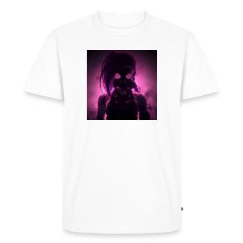 Masque à gaz néon dans la lumière nocturne - T-shirt Premium bio Homme - blanc - Devant - Nico (187cm)