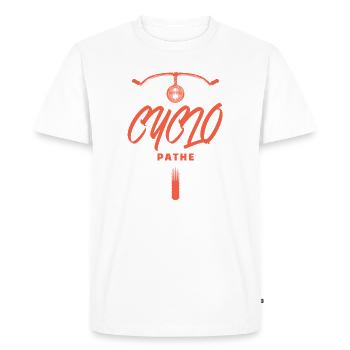Cyclo pathe humour cycliste passion vélo vintage - T-shirt Premium bio Homme - blanc - Devant - Nico (187cm)