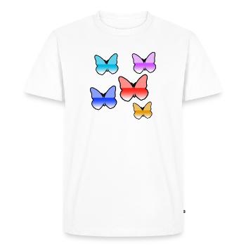 Papillons - T-shirt Premium bio Homme - blanc - Devant - Nico (187cm)
