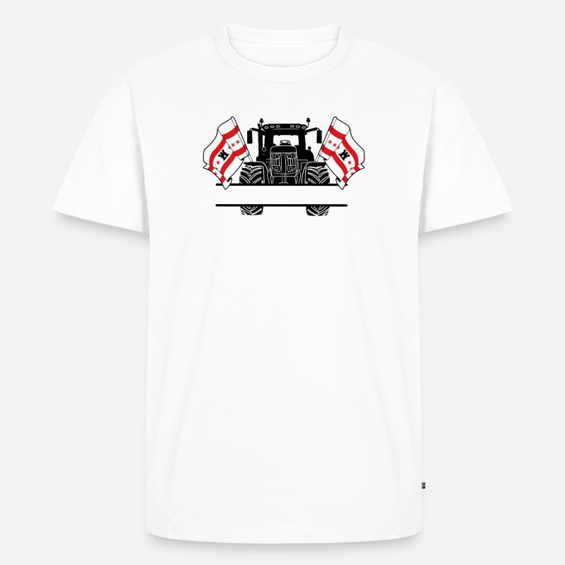 Drenthe_Tractor_Custom_Edition - Männer Premium Bio T-Shirt - Weiß