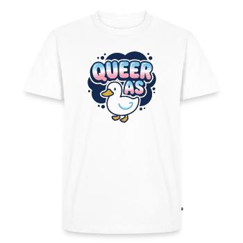 Mois de la Fierté LGBTQ - Queer en Canard - T-shirt Premium bio Homme - blanc - Devant - Nico (187cm)