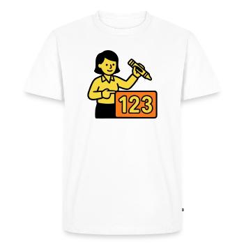 Teacher Math 123 School - Men's Premium Organic T-Shirt - white - Front - Nico (187cm)