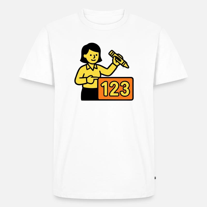 Enseignant Math 123 School - T-shirt Premium bio Homme - blanc