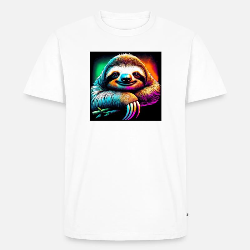 Faultier - Männer Premium Bio T-Shirt - Weiß