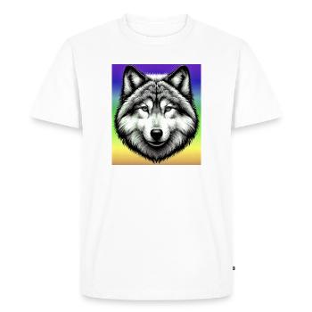 Wolf - Men's Premium Organic T-Shirt - white - Front - Nico (187cm)