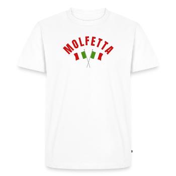 MOLFETTA Italian Flags Cross - Men's Premium Organic T-Shirt - white - Front - Nico (187cm)