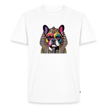 Portrait arc-en-ciel du chien pharaon - T-shirt Premium bio Homme - blanc - Devant - Nico (187cm)