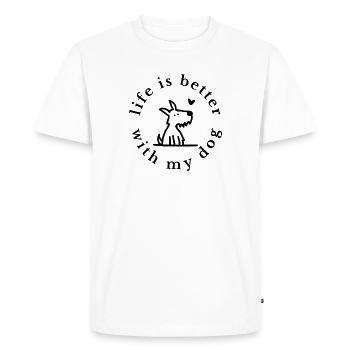 La vie est meilleure avec mon chien – Süßes Hundeliebe Desi - T-shirt Premium bio Homme - blanc - Devant - Nico (187cm)
