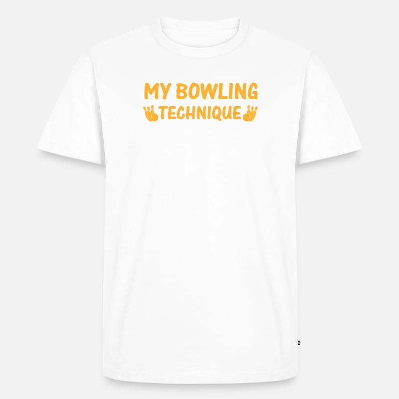 Mein Bowlingtechnik-Abschlag - Männer Premium Bio T-Shirt - Weiß