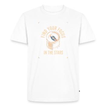 Trouvez votre attention dans les étoiles - T-shirt Premium bio Homme - blanc - Devant - Nico (187cm)