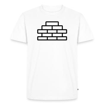 brique - T-shirt Premium bio Homme - blanc - Devant - Nico (187cm)