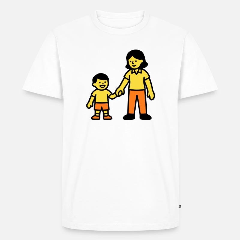 Erzieherin Kind Hand Logo - Männer Premium Bio T-Shirt - Weiß