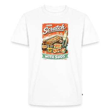 De A en haut | Ébullition du savon DIY - T-shirt Premium bio Homme - blanc - Devant - Nico (187cm)