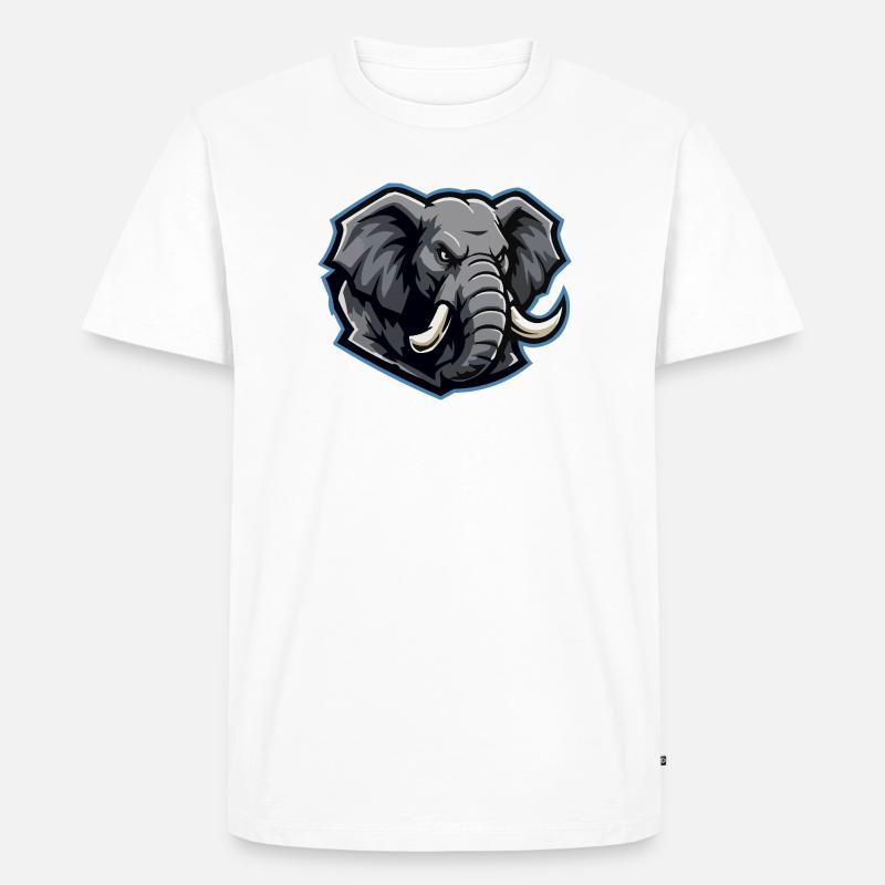 Elefantenkopf Maskottchen-Logo - Männer Premium Bio T-Shirt - Weiß
