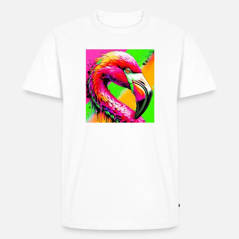 Flamingo - Männer Premium Bio T-Shirt - Weiß