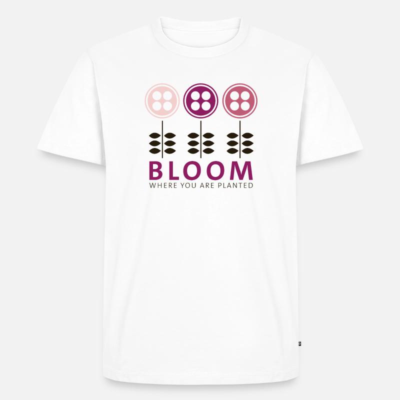 Bloom - Männer Premium Bio T-Shirt - Weiß