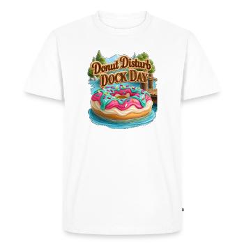Donut Disturb Dock Day - Men's Premium Organic T-Shirt - white - Front - Nico (187cm)