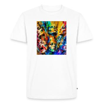 Colorful Face Rain - Men's Premium Organic T-Shirt - white - Front - Nico (187cm)