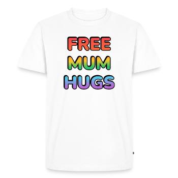 Free Mum Hugs Rainbow Text LGBT PRIDE - Men's Premium Organic T-Shirt - white - Front - Nico (187cm)