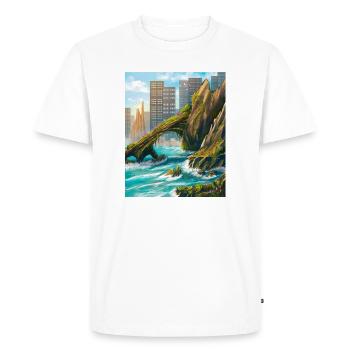 Rocky Arch and Urban Coast - Men's Premium Organic T-Shirt - white - Front - Nico (187cm)