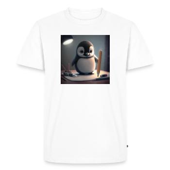 Artiste manchot à la table - T-shirt Premium bio Homme - blanc - Devant - Nico (187cm)