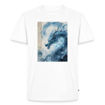 The Master of Floods: Blue Dragon – Whirlwind - Men's Premium Organic T-Shirt - white - Front - Nico (187cm)