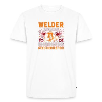 Héros de la soudure : Les ingénieurs ont besoin de héros - T-shirt Premium bio Homme - blanc - Devant - Nico (187cm)
