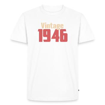 Art Déco 80 Ans Octogénaire Cadeau Rétro 1946 - T-shirt Premium bio Homme - blanc - Devant - Nico (187cm)