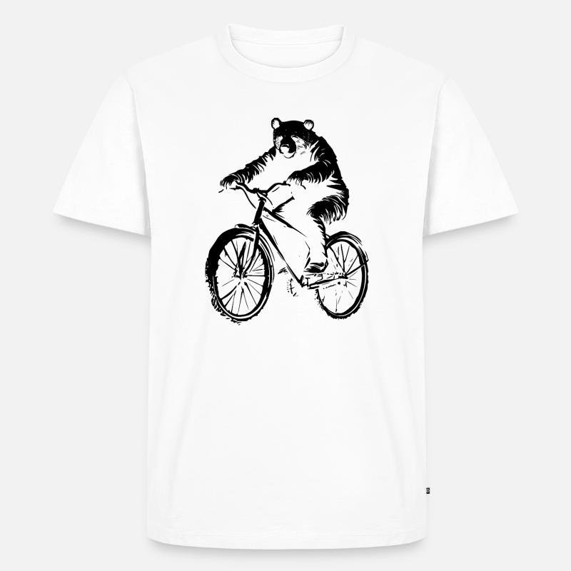 Fahrrad Bär - Männer Premium Bio T-Shirt - Weiß