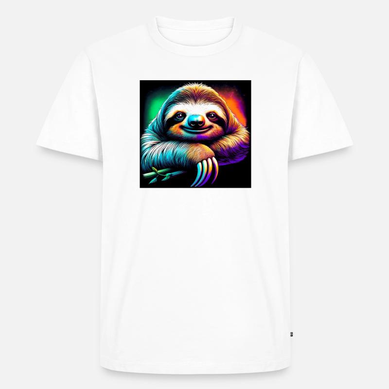 Faultier - Männer Premium Bio T-Shirt - Weiß
