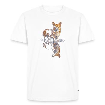 Water Reflex Corgi - Men's Premium Organic T-Shirt - white - Front - Nico (187cm)