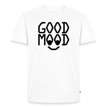 Bonne humeur - T-shirt Premium bio Homme - blanc - Devant - Nico (187cm)