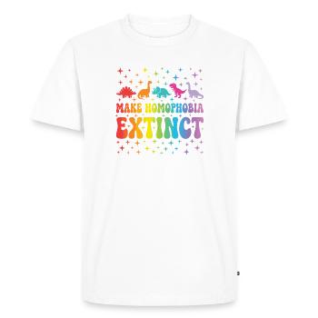 Mois de la fierté LGBTQ - Éteindre l’homophobie - T-shirt Premium bio Homme - blanc - Devant - Nico (187cm)