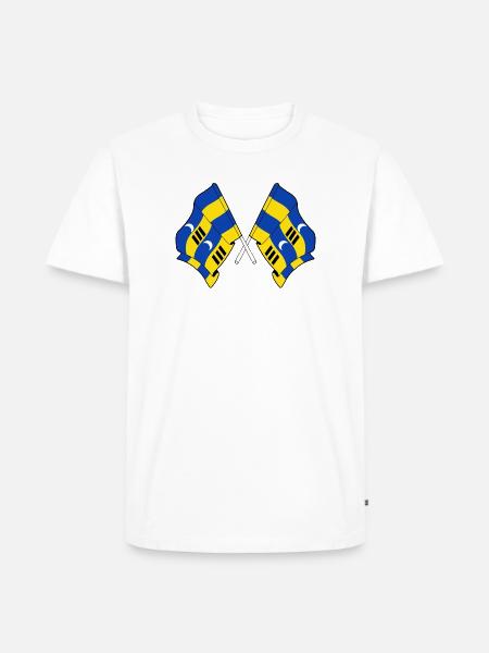 Crossed Ameland Flags – Island Pride - Men's Premium Organic T-Shirt - white