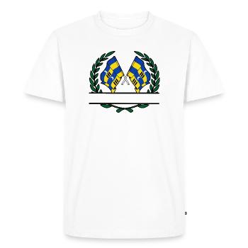 Ameland Laurel Custom – Édition Island - T-shirt Premium bio Homme - blanc - Devant - Nico (187cm)