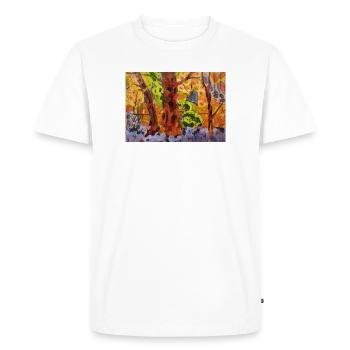 Le parc d’automne dans l’abstraction des couleurs - T-shirt Premium bio Homme - blanc - Devant - Nico (187cm)
