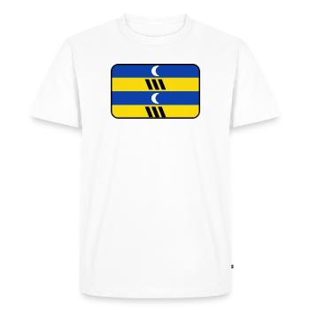 Ameland Flag Logo – Island Wear - Men's Premium Organic T-Shirt - white - Front - Nico (187cm)