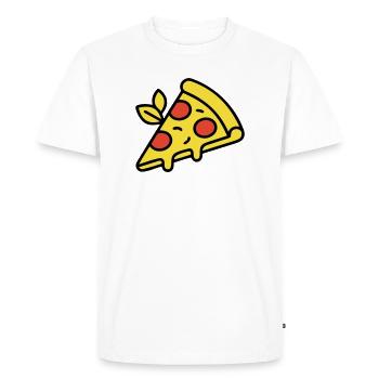 Pizza Piece Italy Food Pizzeria Foodie - Men's Premium Organic T-Shirt - white - Front - Nico (187cm)