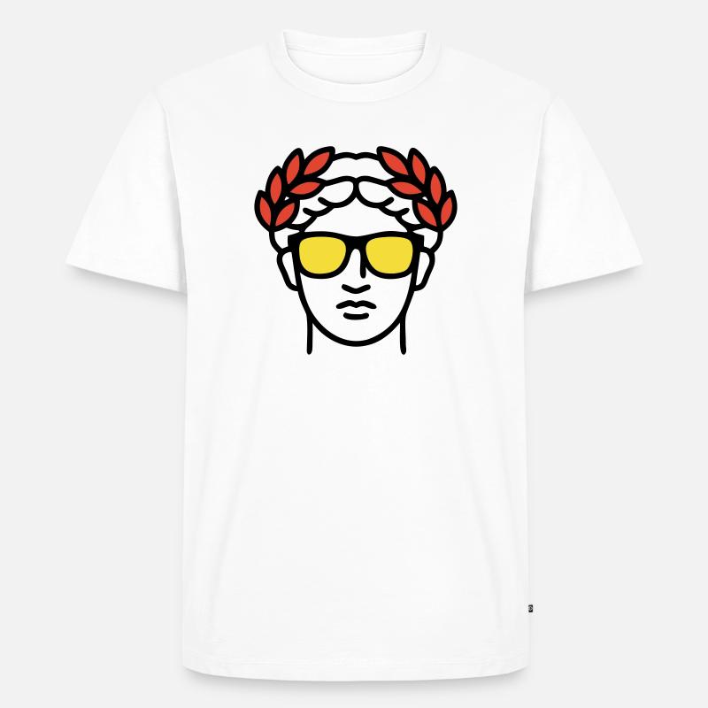 Römische Statue Sonnenbrille Antike Kunst - Männer Premium Bio T-Shirt - Weiß