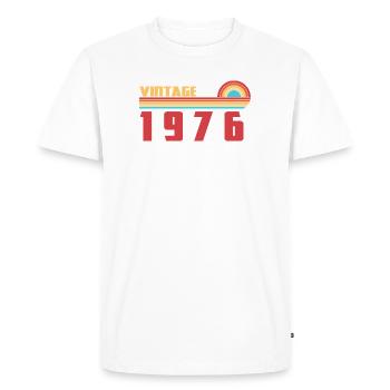 50 Year Old School Tee Born 1976 - Men's Premium Organic T-Shirt - white - Front - Nico (187cm)
